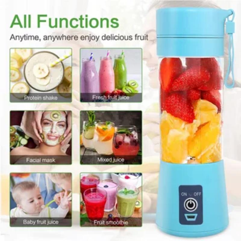 Portable Mini  USB Rechargeable Juicer Blender 4 Blades Electric Blender