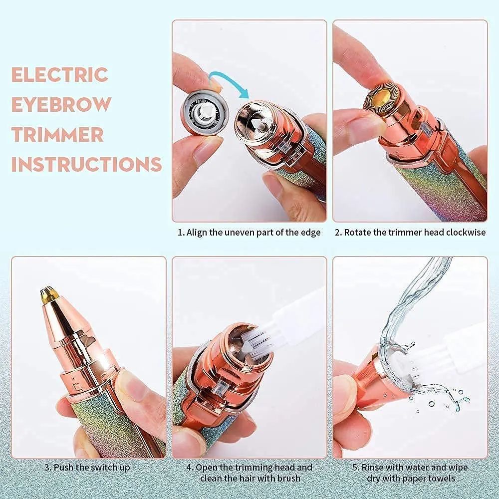 Portable Eyebrow Trimmer & Facial Hair Removal for Women,